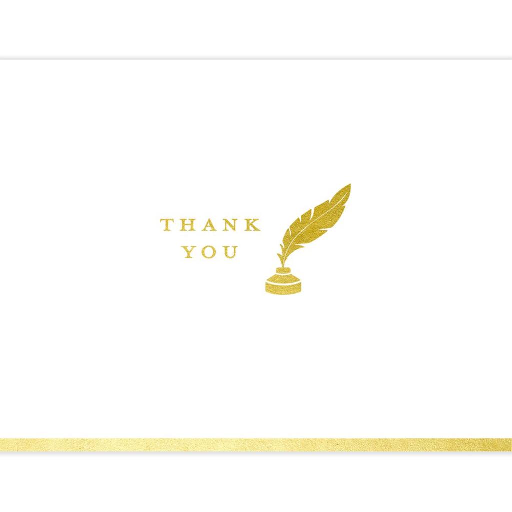 JAM Paper Pen Quill Premium Thank You Cards & Envelopes, 12ct.